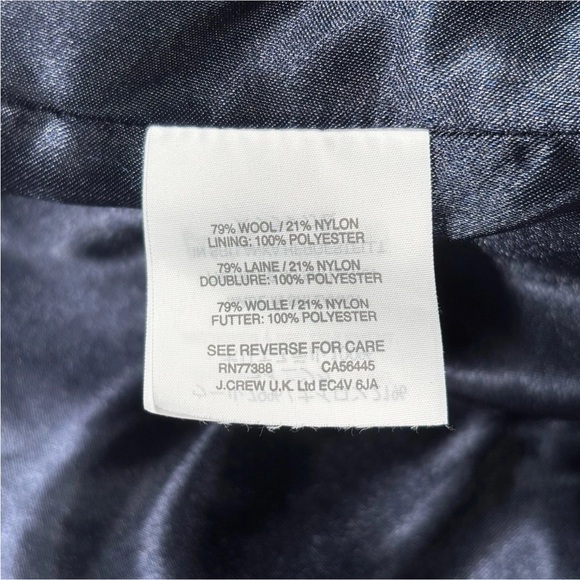 J.CREW Stadium Cloth Nello Gori Peacoat Women's Size 00 Red Wool Double Breasted - Picture 9 of 13